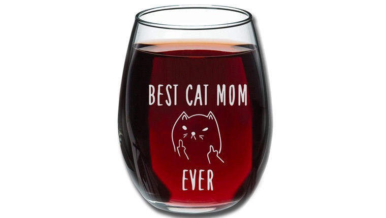 Cat Mom Weinglas