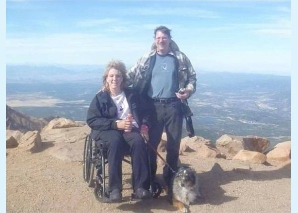 Lee and Husband with Merlot at Pikes Peak