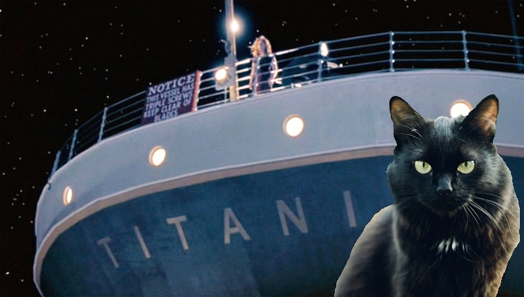 Katze vor Titanic