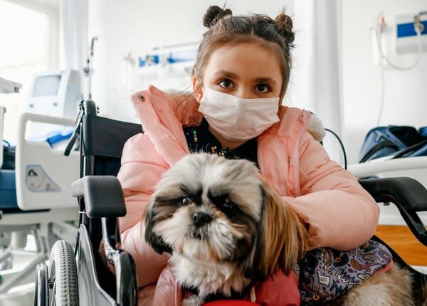 Das „Pen Paws“-Programm verbindet kranke Kinder mit Trosthunden