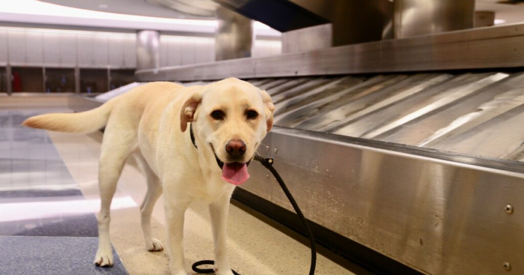 Therapiehunde lindern den Urlaubsstress am Flughafen Santa Barbara